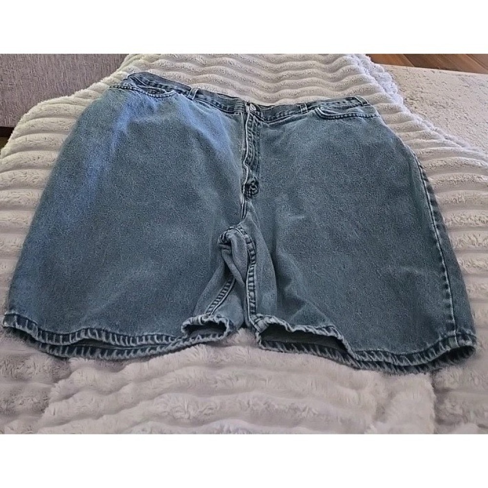 Faded Glory Mens Denim Shorts Medium Wash Blue High Rise Relaxed Fit‎ Size 42